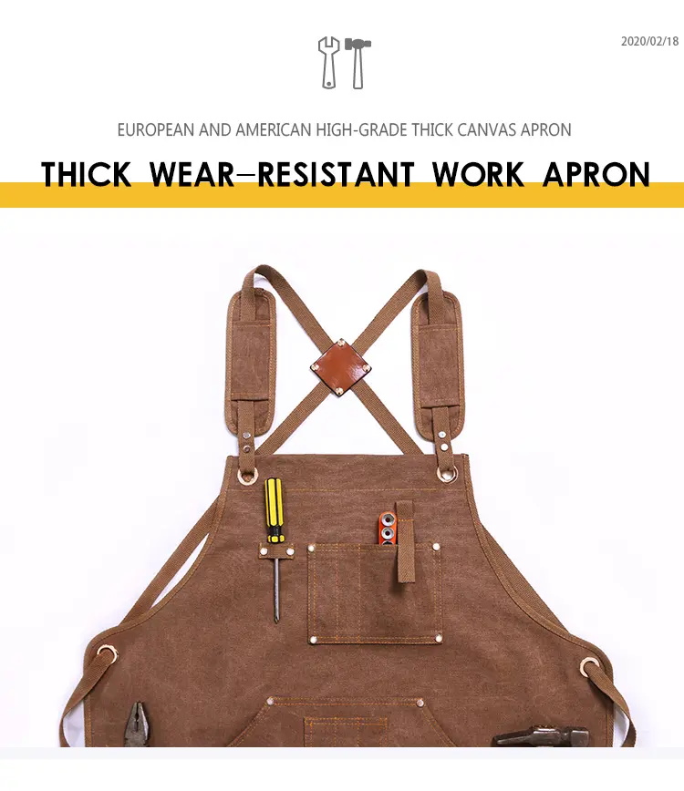 Canvas Work Apron with Tool Pockets